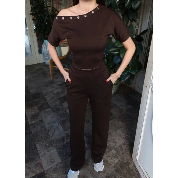 Kadın Kuşgözlü Düşük Omuz Takım