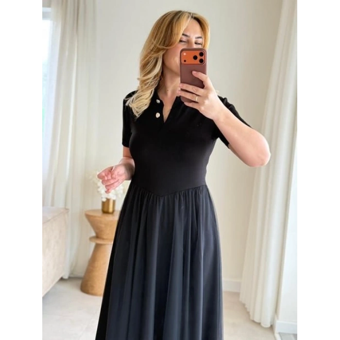 Kadın Tül Etekli Viskon Elbise