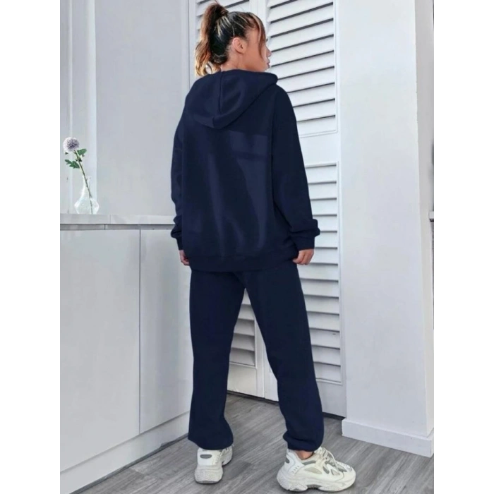 Kadın üç Iplik Kumaş California Kapşonlu Ikili Takım