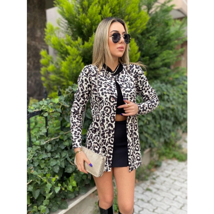 Kadın Uzun Kollu Alın Omuz önü Açık şardonlu Dalgıç Ceket