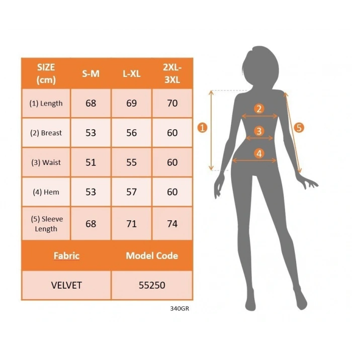 Kadın Uzun Kollu Balıkçı Yaka Damla Detaylı Kadife Bluz