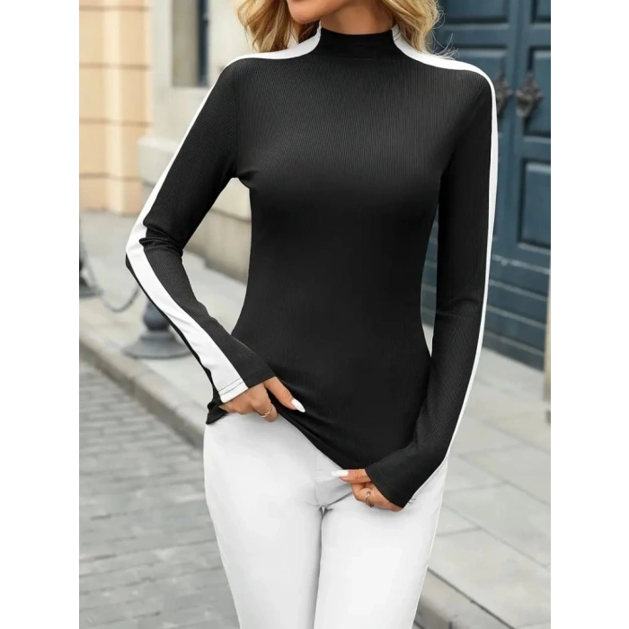 Kadın Uzun Kollu Balıkçı Yaka Kaşkorse Bluz