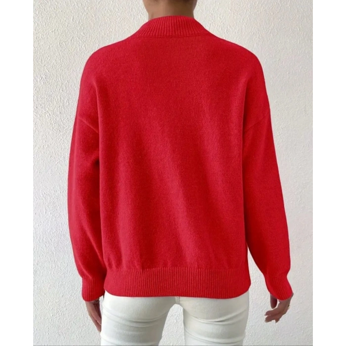 Kadın Uzun Kollu Balıkçı Yaka Triko Bluz