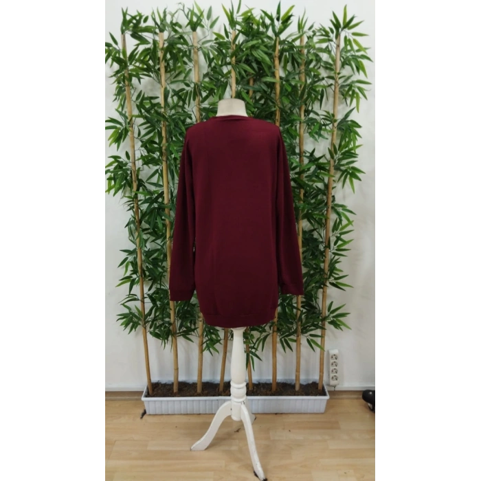 Kadın Uzun Kollu Bisiklet Yaka Ayı Desenli Viskon Iki Iplik Elbise