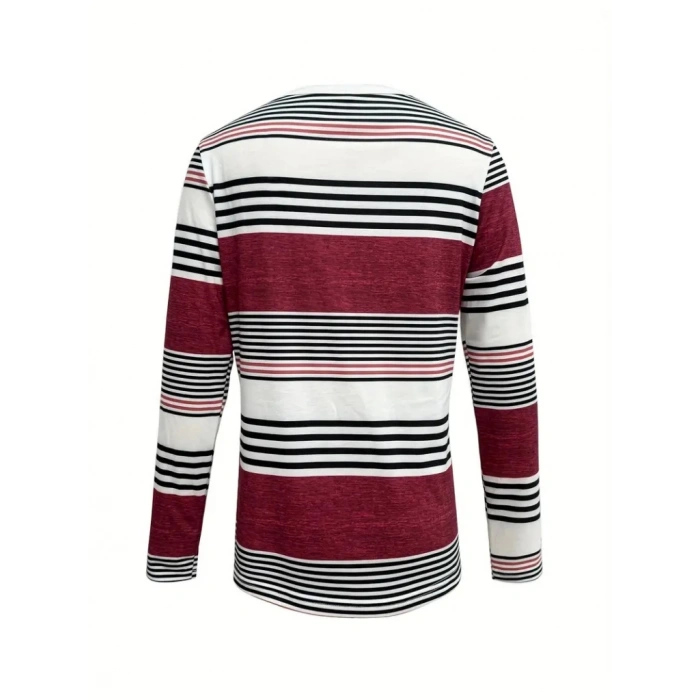 Kadın Uzun Kollu Bisiklet Yaka Düğme Detaylı Desenli Süprem Bluz