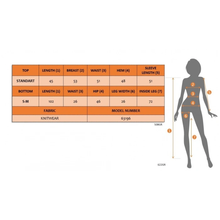 Kadın Uzun Kollu Bisiklet Yaka Kısa Trıko Bluz Ve Pantolon Ikili Takım