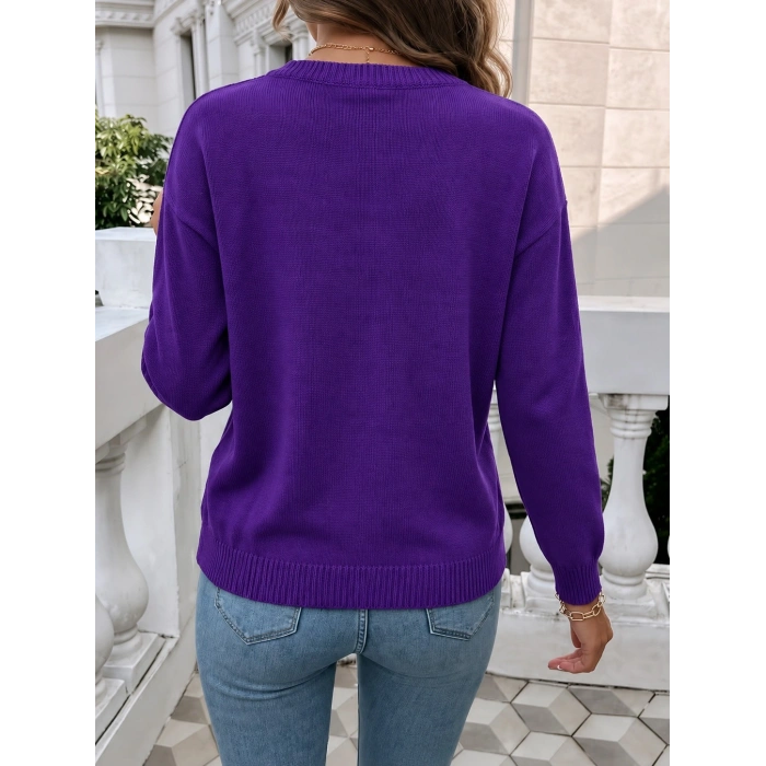 Kadın Uzun Kollu Bisiklet Yaka Triko Bluz