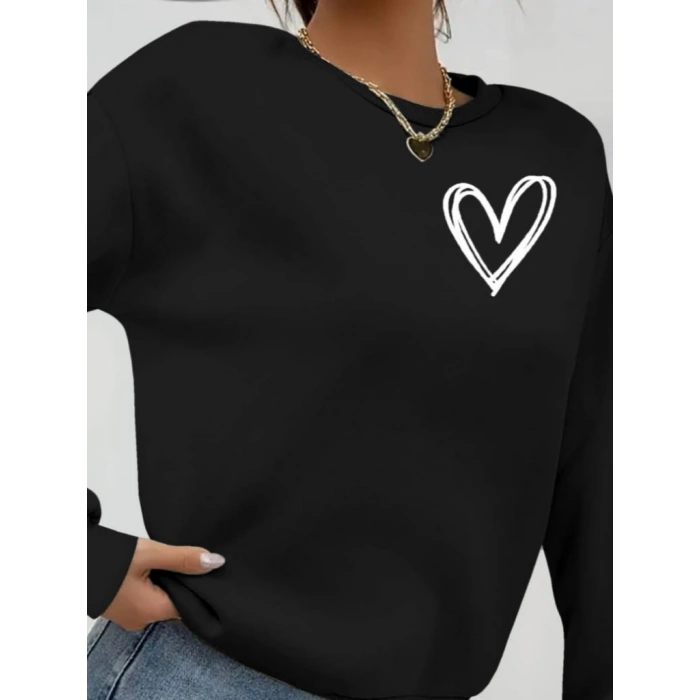 Kadın Uzun Kollu Bisiklet Yaka Viskon Iki Iplik Bluz