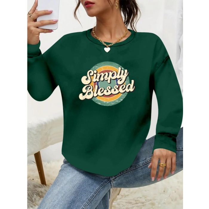 Kadın Uzun Kollu Bisiklet Yaka Viskon Iki Iplik Bluz