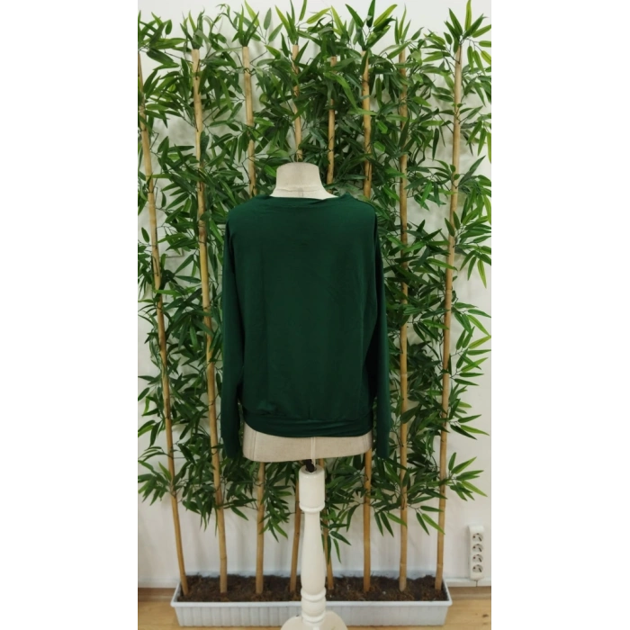 Kadın Uzun Kollu Bisiklet Yaka Viskon Iki Iplik Bluz