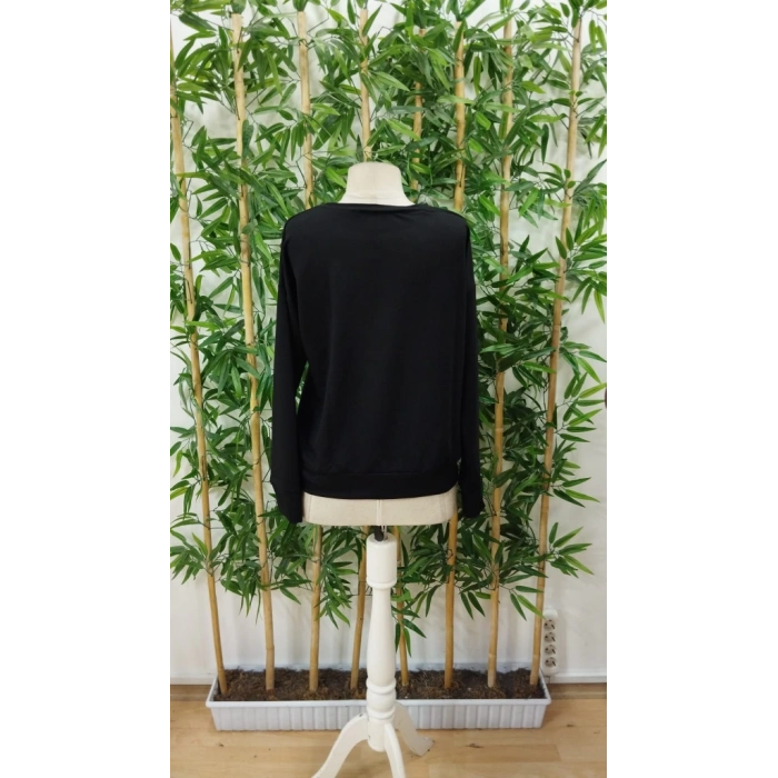 Kadın Uzun Kollu Bisiklet Yaka Viskon Iki Iplik Bluz