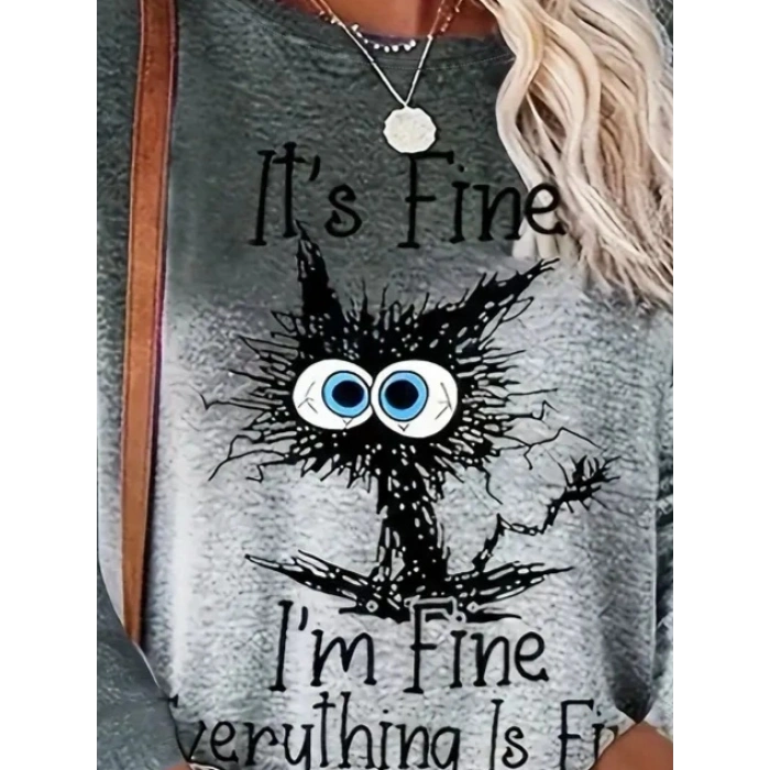 Kadın Uzun Kollu Bisiklet Yakalı Desenli Süprem Bluz