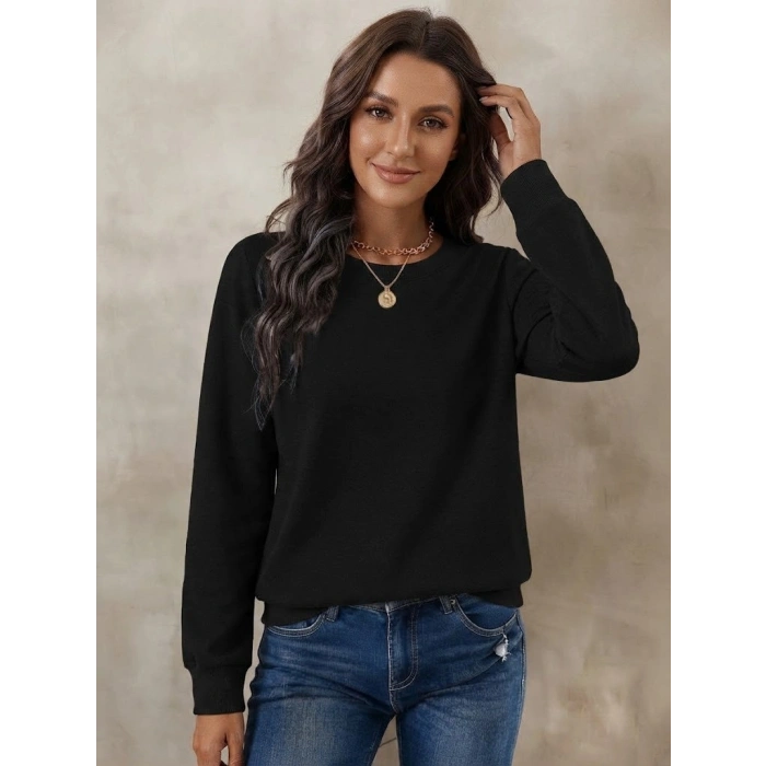 Kadın Uzun Kollu Bisiklet Yakalı Triko Bluz