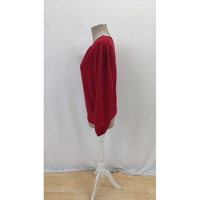 Kadın Uzun Kollu Damla Detaylı Ithal Krep Bluz