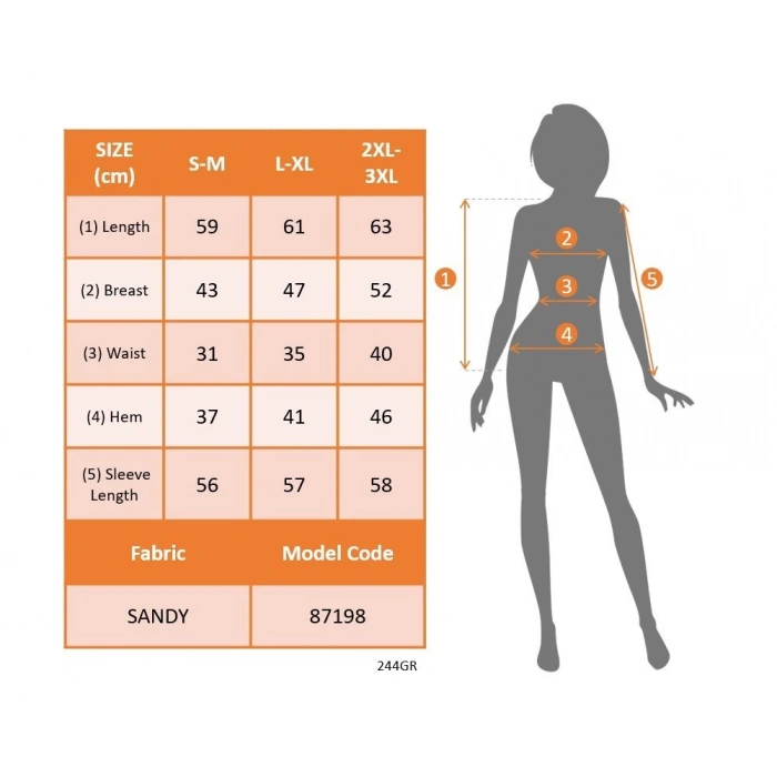 Kadın Uzun Kollu Derin V Yakalı önden Büzgülü Sandy Bluz