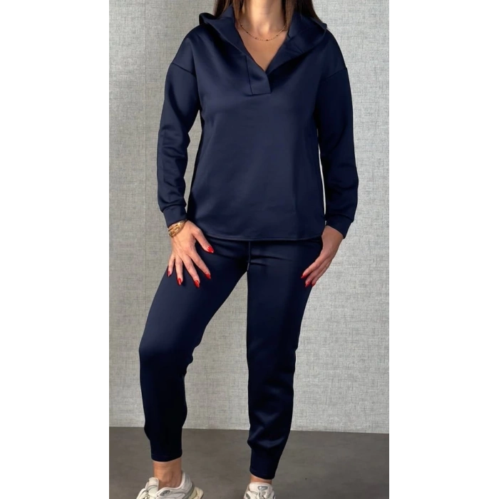 Kadın Uzun Kollu Kapüşonlu Ikili Takım