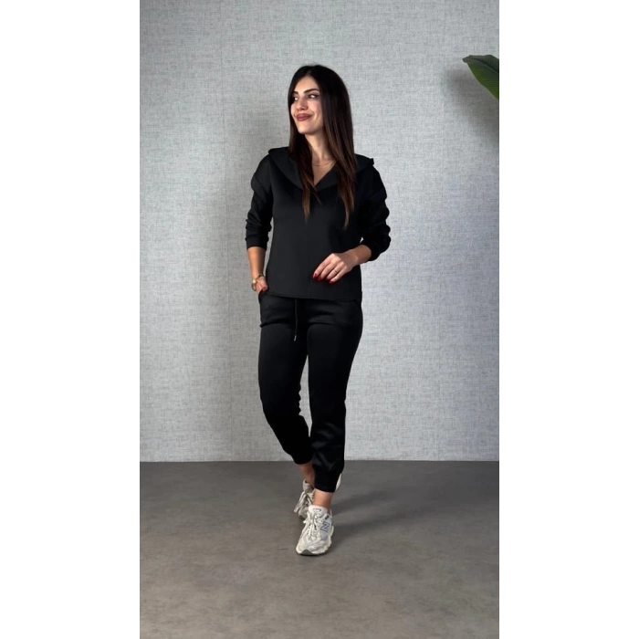 Kadın Uzun Kollu Kapüşonlu Ikili Takım