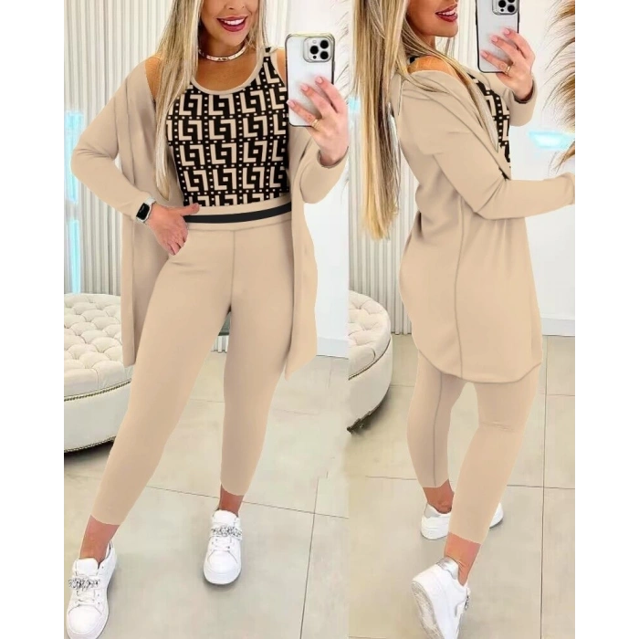 Kadın Uzun Kollu Krep üçlü Takım