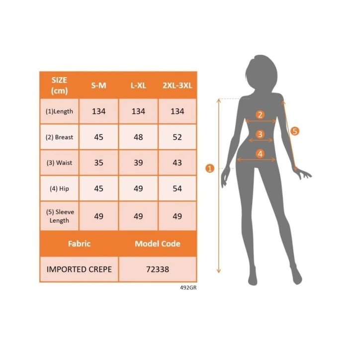 Kadın Uzun Kollu Kruvaze Yakalı Taş Ve Tül Detaylı Uzun Ithal Krep Elbise