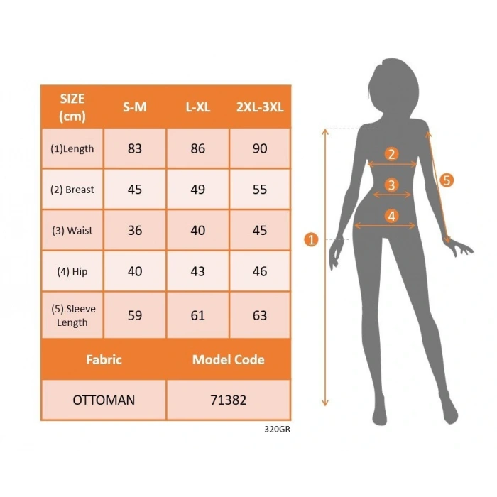 Kadın Uzun Kollu Kruvaze Yakalı Yanlardan Büzgülü Kısa Ottoman Elbise