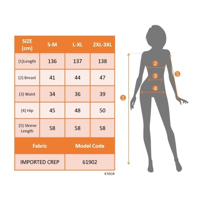 Kadın Uzun Kollu Kruvaze Yakalı Yanları Taşlı Yırtmaçlı Uzun Ithal Krep Elbise