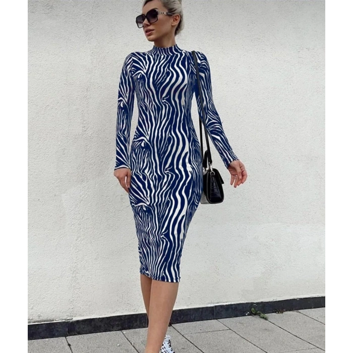 Kadın Uzun Kollu Mikro Midi Elbise