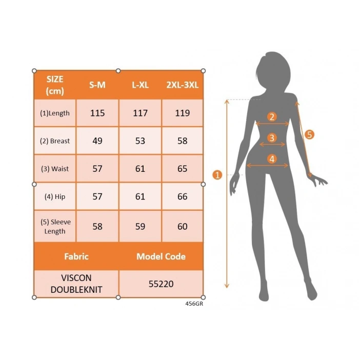 Kadın Uzun Kollu önden Fermuarlı Maxi Viskon Iki Iplik Elbise