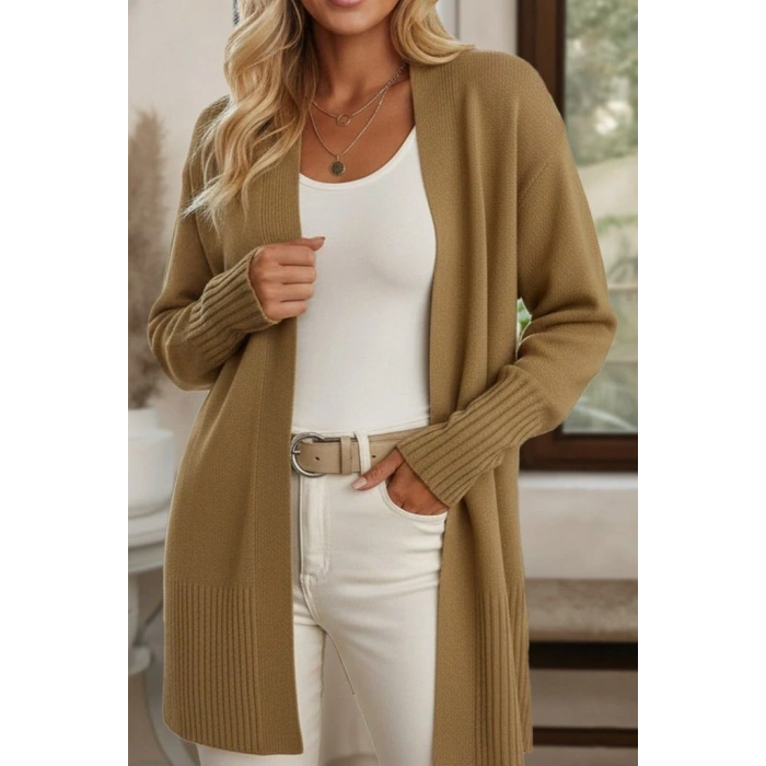 Kadın Uzun Kollu önü Açık Triko Hırka