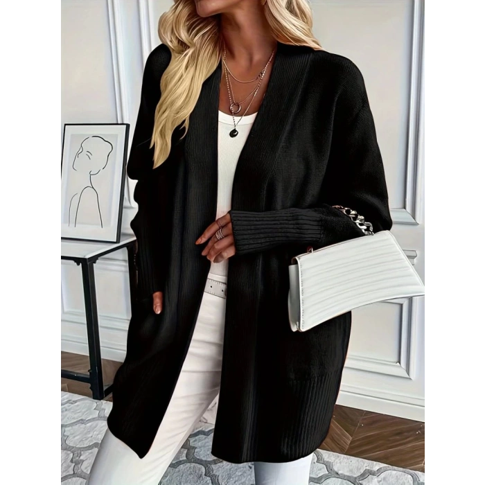 Kadın Uzun Kollu önü Açık Triko Hırka