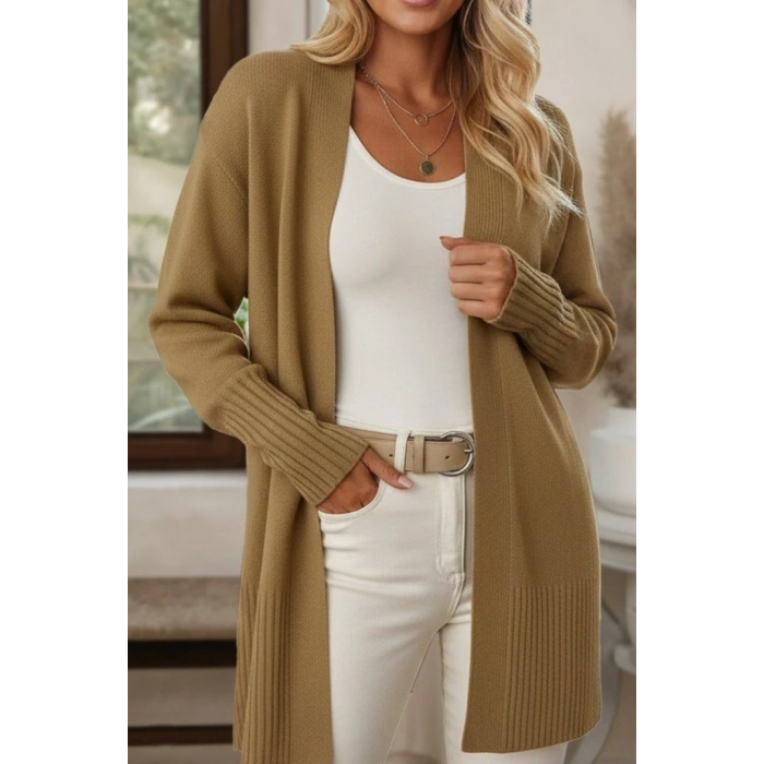 Kadın Uzun Kollu önü Açık Triko Hırka