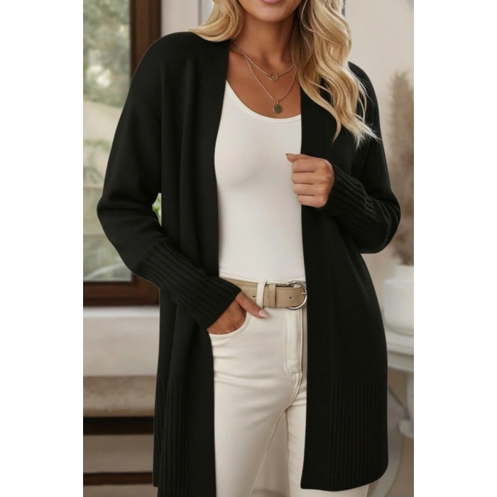 Kadın Uzun Kollu önü Açık Triko Hırka