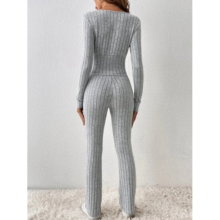 Kadın Uzun Kollu şardonlu Kaşkorse Ikili Takım