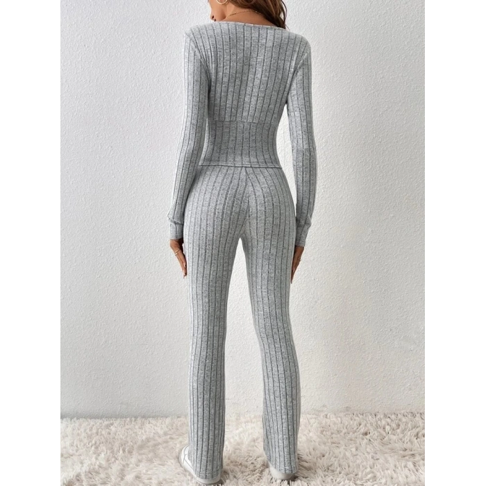 Kadın Uzun Kollu şardonlu Kaşkorse Ikili Takım