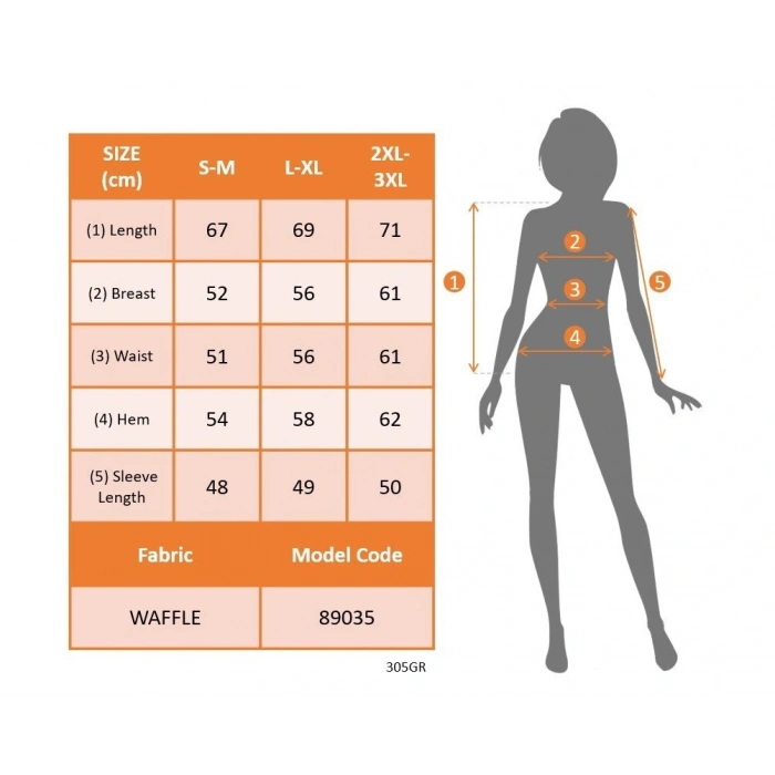 Kadın Uzun Kollu Yakalı Düğmeli Salaş Waffle Bluz