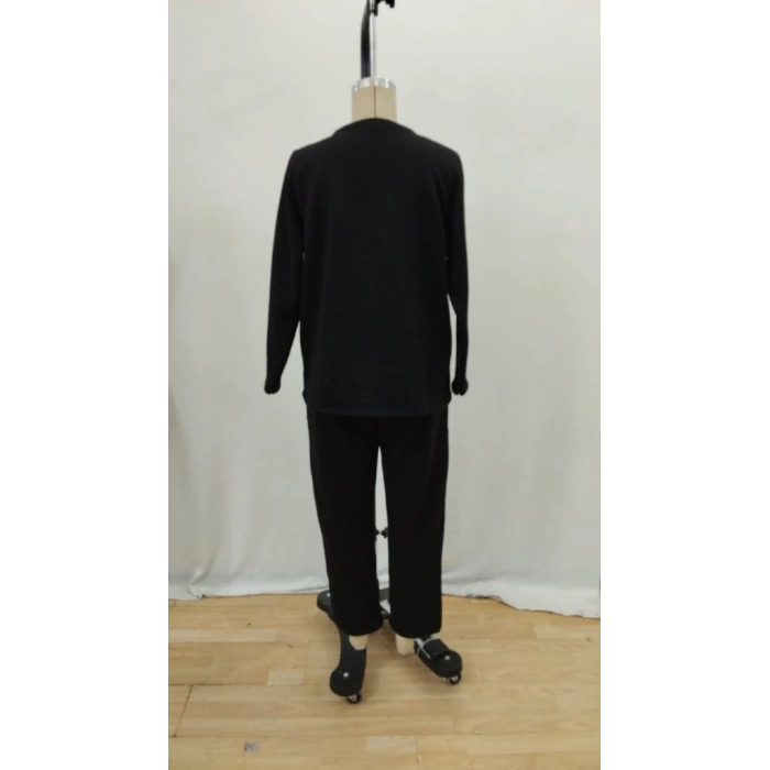 Kadın Uzun Kollu Yanları Nervurlu Viskon Iki Iplik Ve Pantolon Ikili Takım