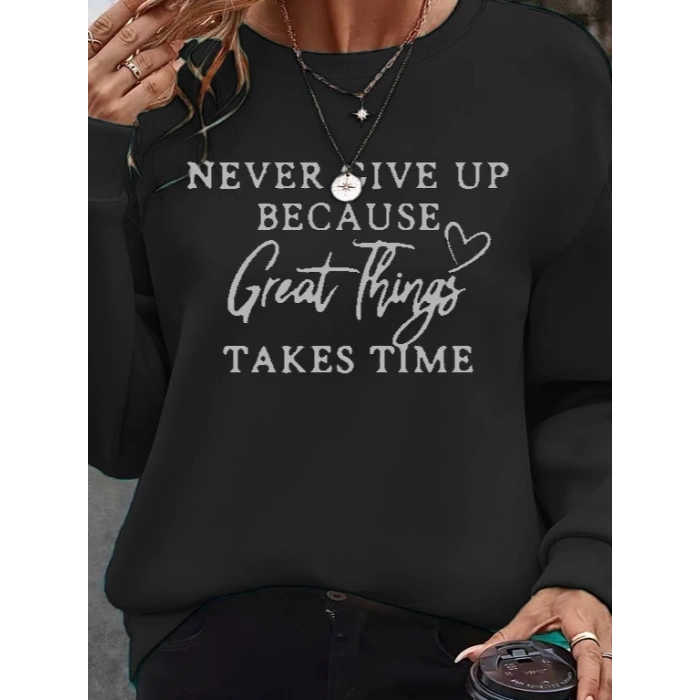 Kadın Uzun Kollu Yuvarlak Yaka Iki Iplik şardonlu Bluz