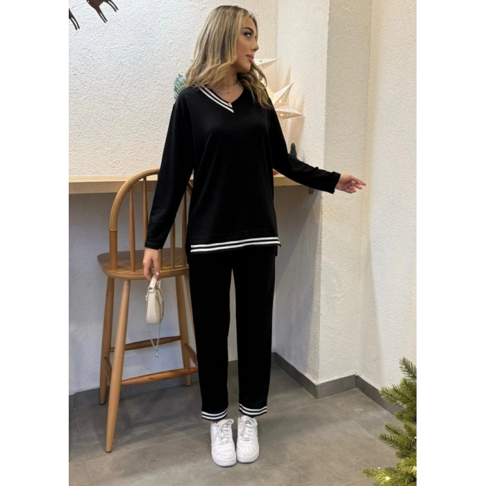 Kadın Yeni Sezon Uzun Kollu Ribana Detay Ikili Takım