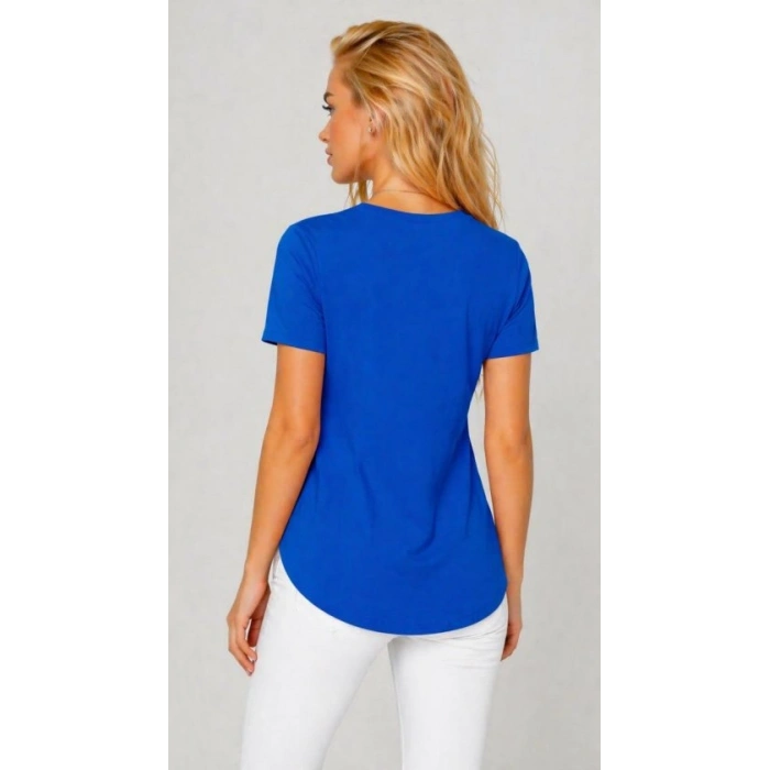 Kadın Yırtmaç Detaylı Viskon Kumaş Bluz