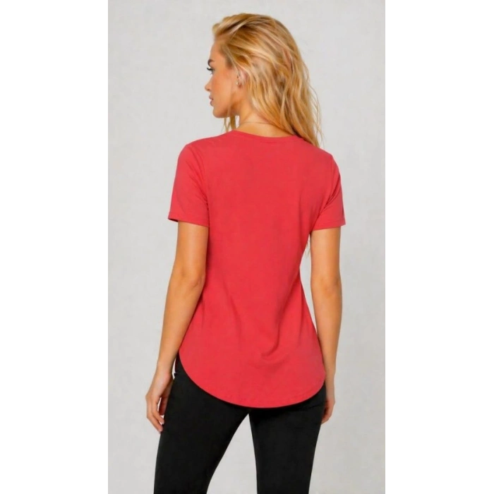 Kadın Yırtmaç Detaylı Viskon Kumaş Bluz