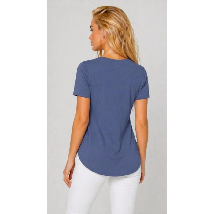 Kadın Yırtmaç Detaylı Viskon Kumaş Bluz