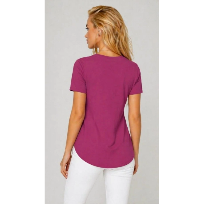 Kadın Yırtmaç Detaylı Viskon Kumaş Bluz