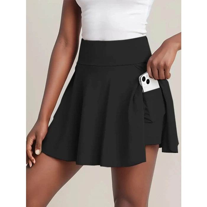 Kadın Yüksek Bel Cepli Sandy Short Etek