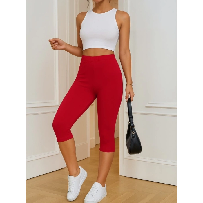 Kadın Yüksek Bel Dalgıç Midi Tayt