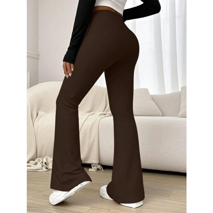 Kadın Yüksek Bel Ispanyol Paçalı Pantolon Tayt