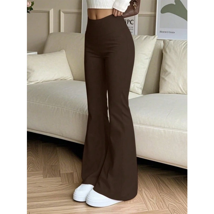 Kadın Yüksek Bel Ispanyol Paçalı Pantolon Tayt