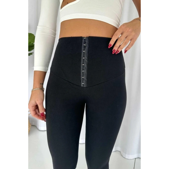 Kadın Yüksek Bel Korse Ve Kopça Detay çelik Toparlayıcı Tayt