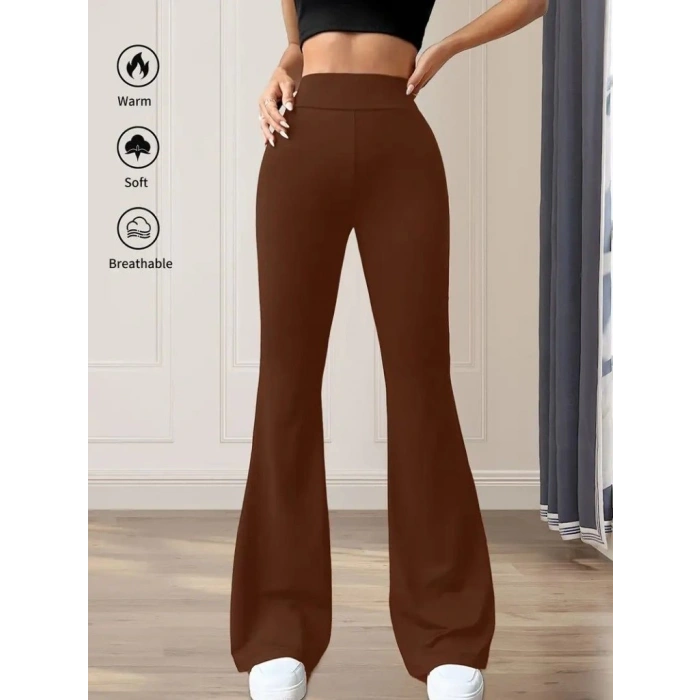 Kadın Yüksek Bel(lastikli) Geniş Paçalı Dalgıç Tayt