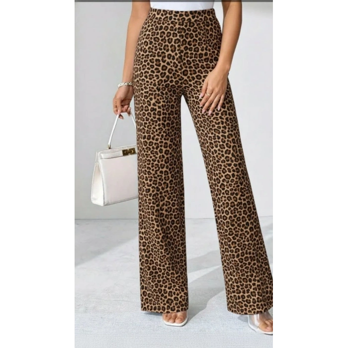 Kadın Yüksek Bel Paçaya Doğru Geniş Dalgıç Pantolon