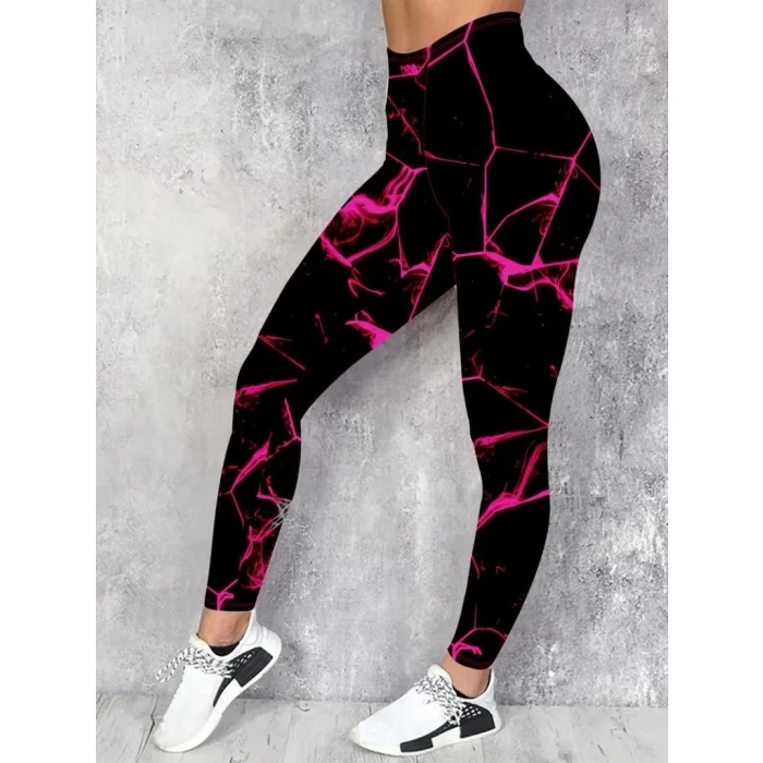 Kadın Yüksek Bel Renk Detaylı Dalgıç Tayt