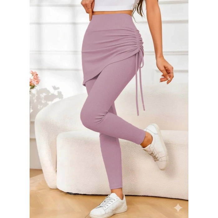 Kadın Yüksek Bel Yandan Büzgülü Alttan Uzun Kaşkorse Tayt Etek